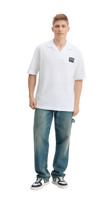 Versace Jeans Couture White Relaxed Polo Shirt – Effortless Minimalism -