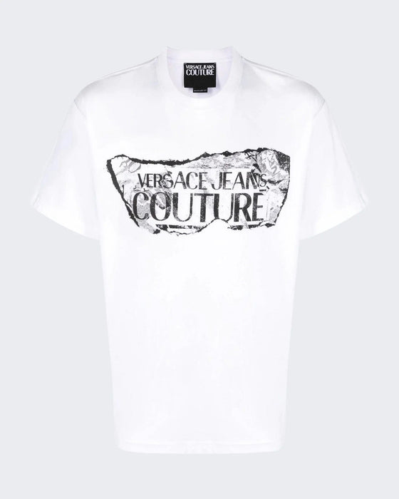 Versace Jeans Couture White Cracked Logo T-Shirt – Urban Edge -