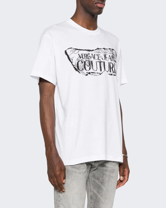 Versace Jeans Couture White Cracked Logo T-Shirt – Urban Edge -
