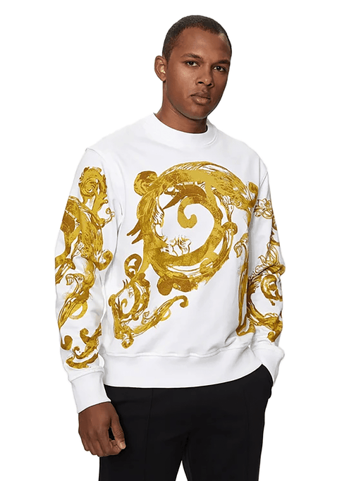Versace Jeans Couture White Baroque Print Sweatshirt-