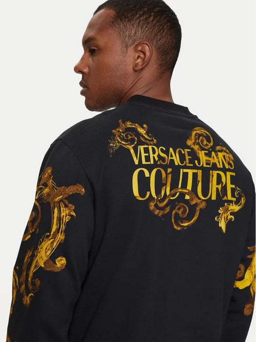 Versace Jeans Couture Black Baroque Print Sweatshirt-