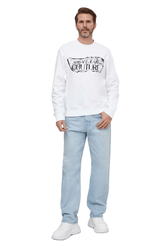 Versace Jeans Couture White Cracked Logo Sweatshirt – Urban Luxe -