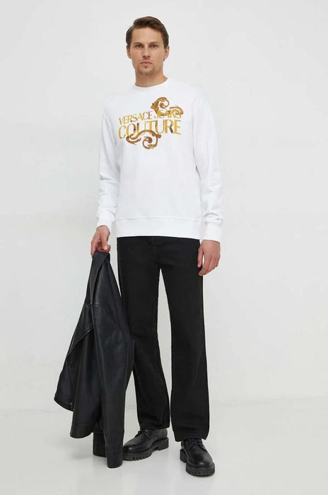 Versace Jeans Couture White Baroque Logo Sweatshirt-