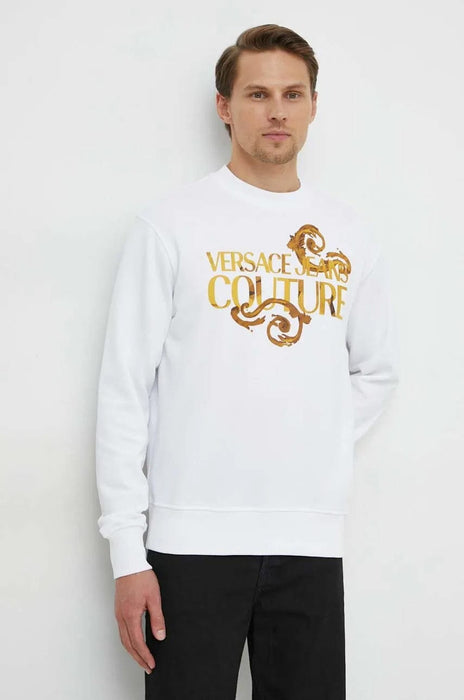 Versace Jeans Couture White Baroque Logo Sweatshirt-