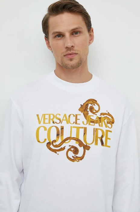 Versace Jeans Couture White Baroque Logo Sweatshirt-
