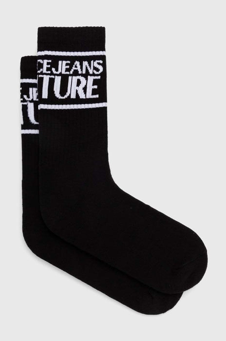 Versace Jeans Couture Black Logo Crew Socks-43-46