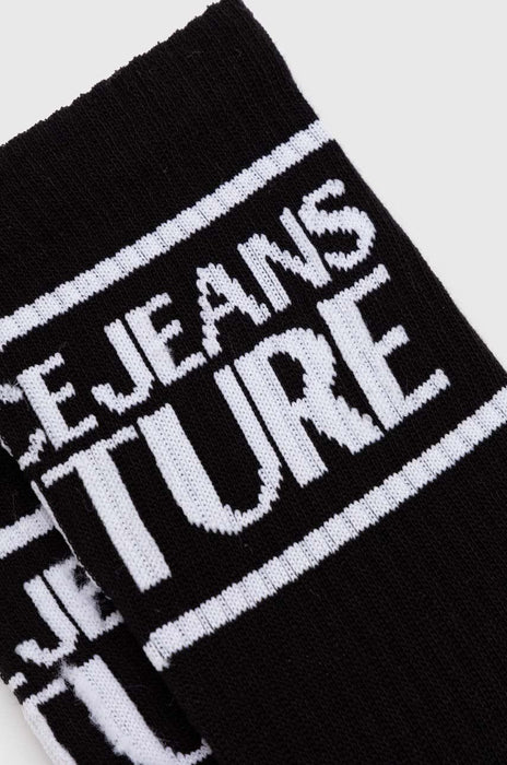 Versace Jeans Couture Black Logo Crew Socks