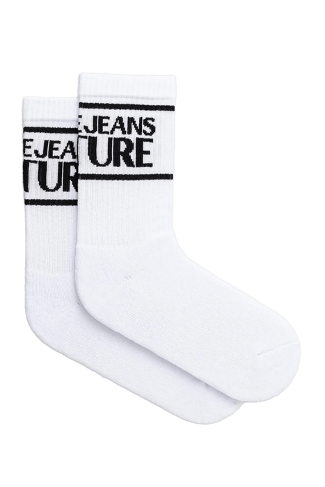 Versace Jeans Couture White Logo Crew Socks