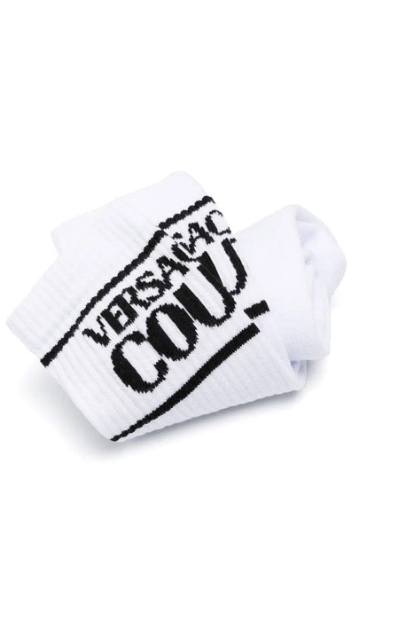 Versace Jeans Couture White Logo Crew Socks