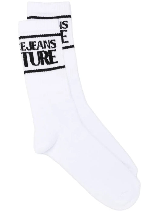 Versace Jeans Couture White Logo Crew Socks