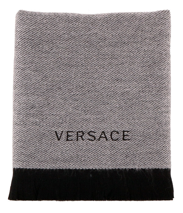 Versace IT00635 GRIGIO Light Grey 100% Wool Mens Scarf