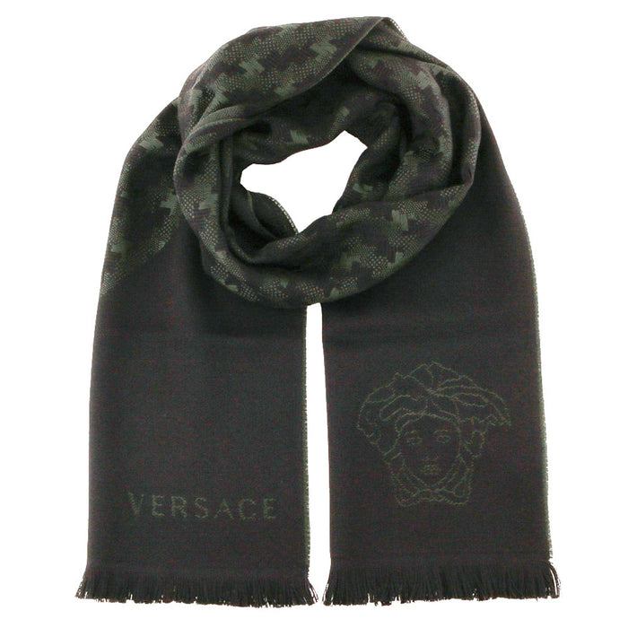 Versace IT00637 VERDE Green 100% Wool Mens Scarf