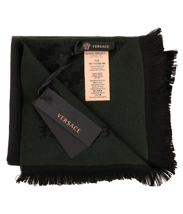 Versace IT00637 VERDE Green 100% Wool Mens Scarf
