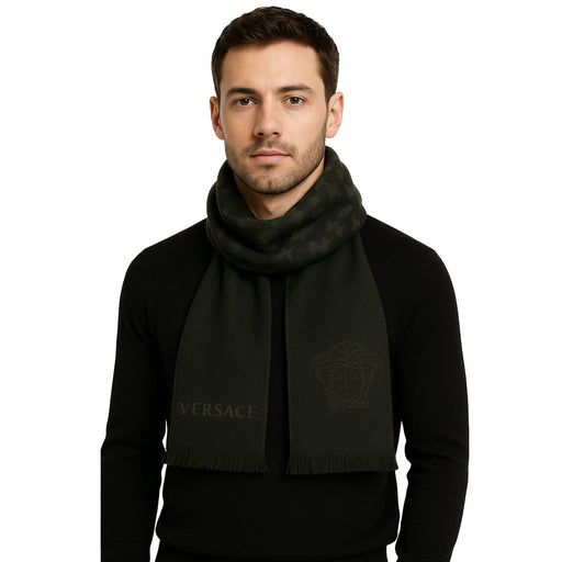 Versace IT00637 VERDE Green 100% Wool Mens Scarf