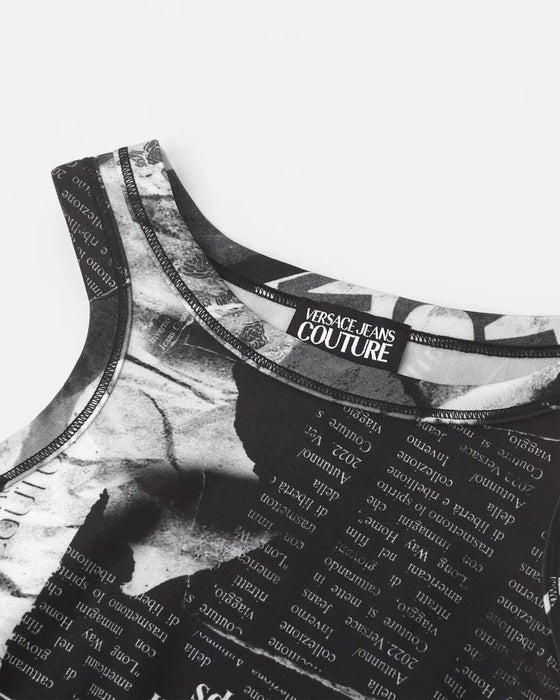 Versace Jeans Couture Graphic Print Crop Top – Bold Editorial Street Style-