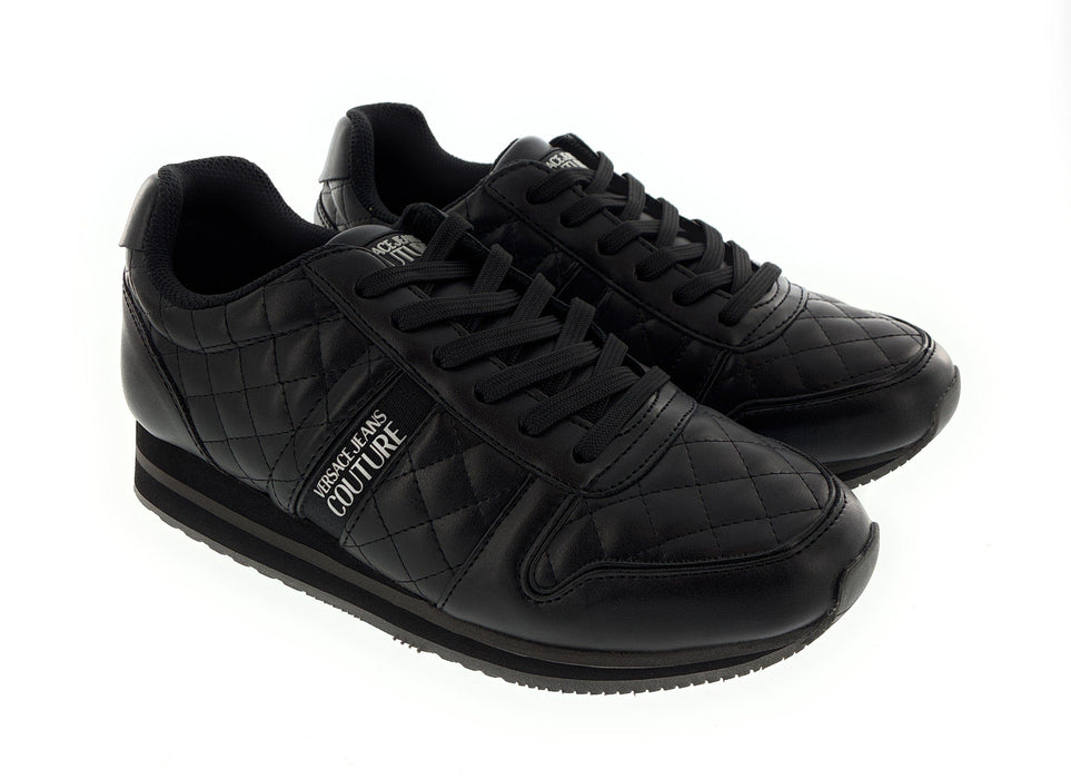 Versace Jeans Couture Black Signature Heel Sneakers