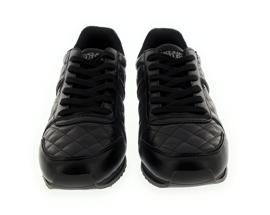 Versace Jeans Couture Black Signature Heel Sneakers