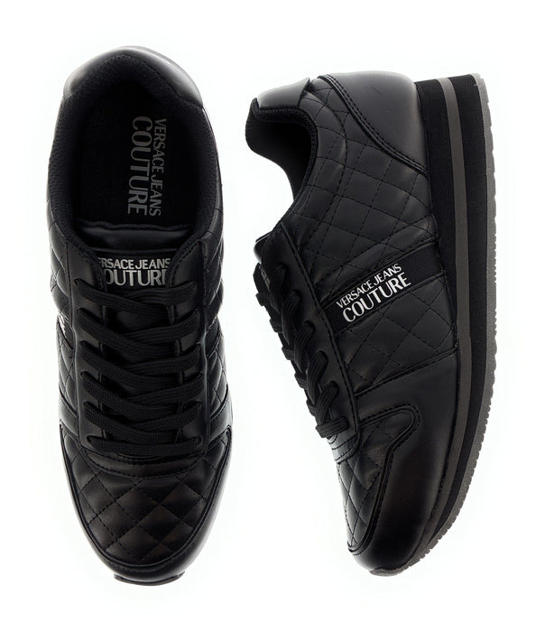 Versace Jeans Couture Black Signature Heel Sneakers