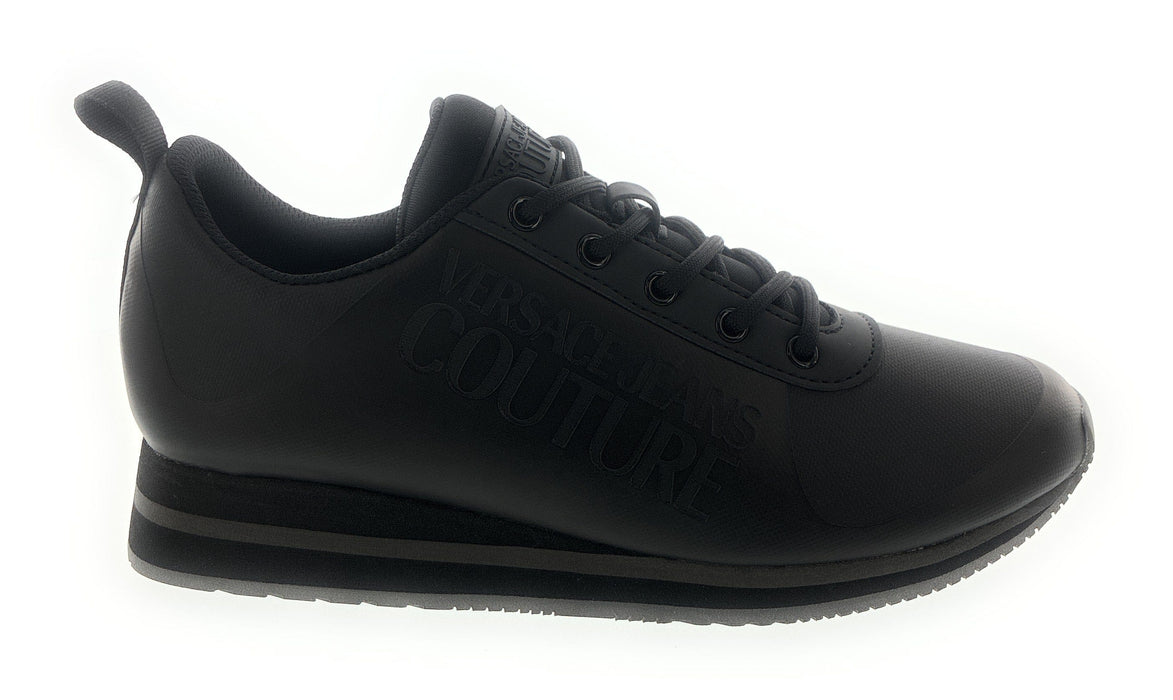 Versace Jeans Couture Black Signature Heel Sneakers