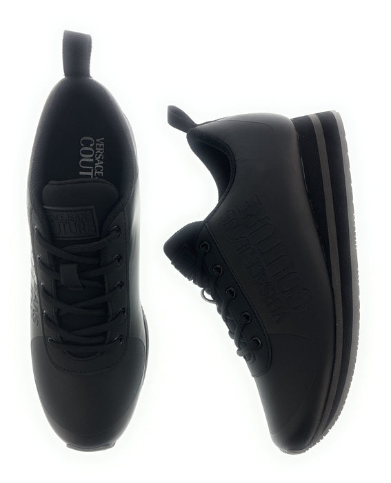 Versace Jeans Couture Black Signature Heel Sneakers