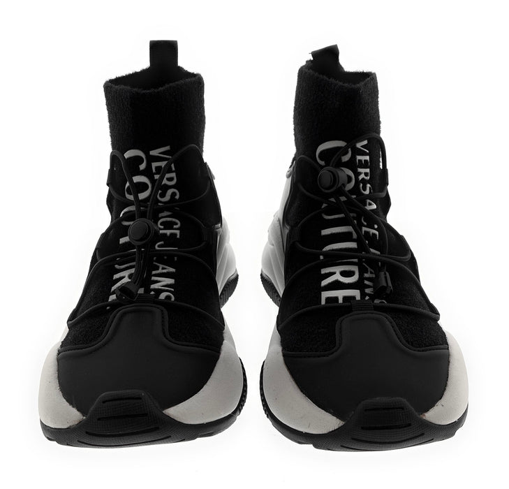 Versace Jeans Couture Womens Black Slip on Ankle Sneakers