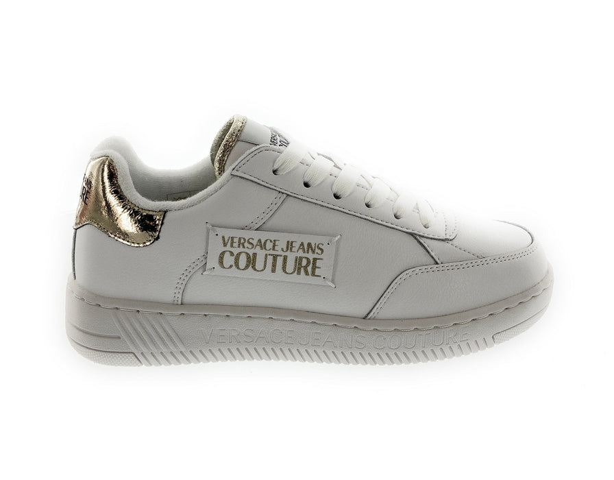 Versace Jeans Couture Womens Low Top Signature White/Gold Sneakers-