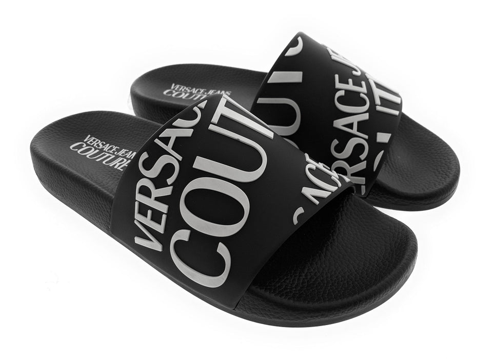 Versace Jeans Couture Womens Bold Monochrome Logo Slides