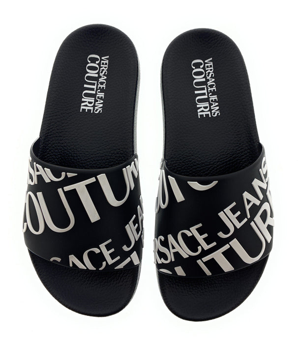Versace Jeans Couture Womens Bold Monochrome Logo Slides