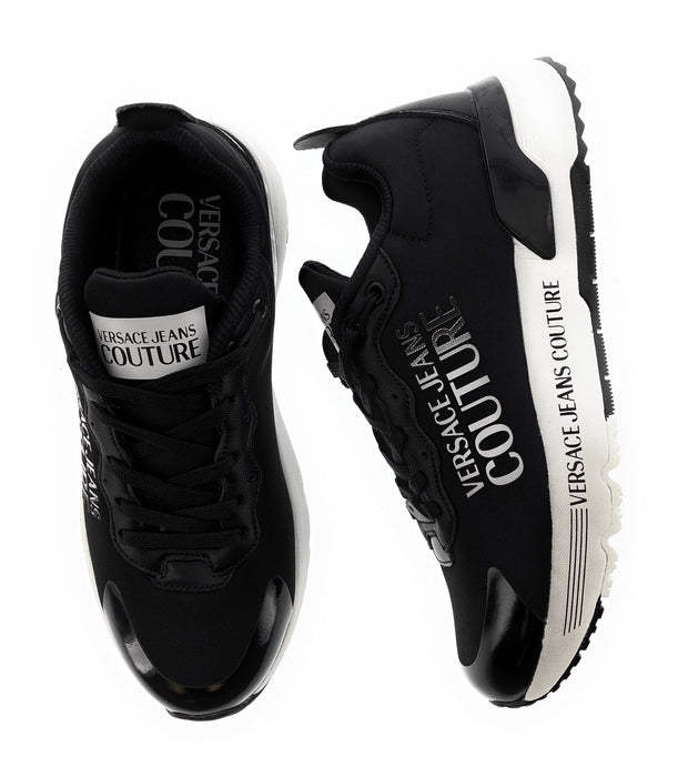 Versace Jeans Couture Womens Black Low-Top Chunky  Sneakers