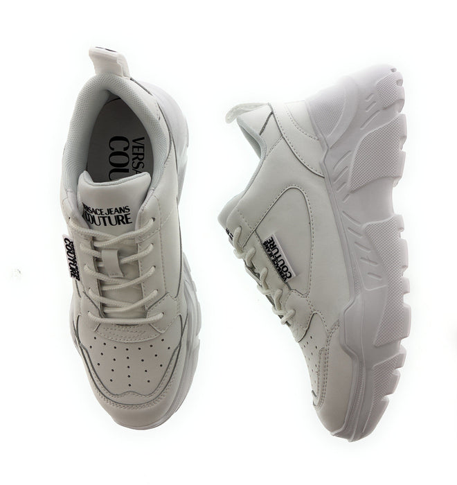 Versace Jeans Couture Womens White Chunky Sole Retro  Sneakers