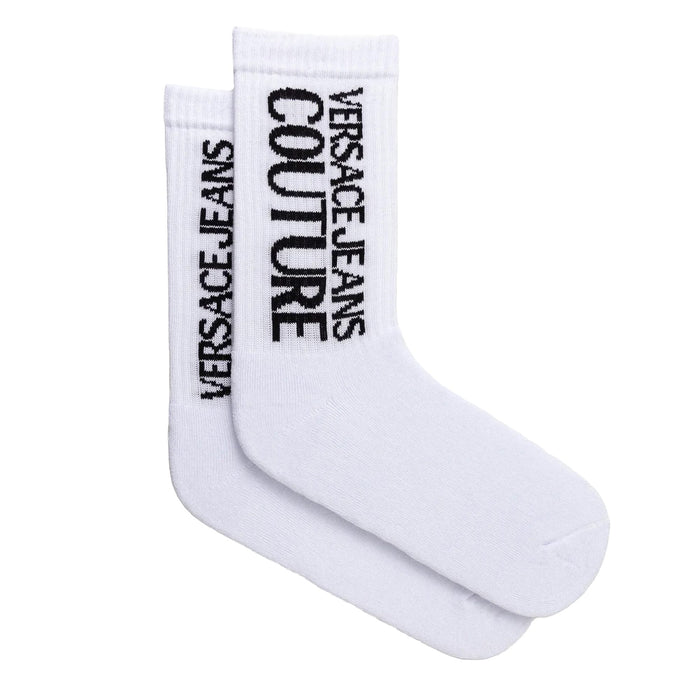 Versace Jeans Couture Vertical Logo White Socks-39-42
