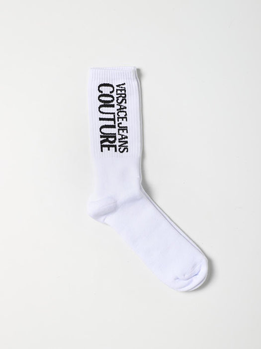 Versace Jeans Couture Vertical Logo White Socks