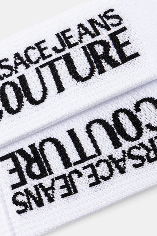 Versace Jeans Couture Vertical Logo White Socks
