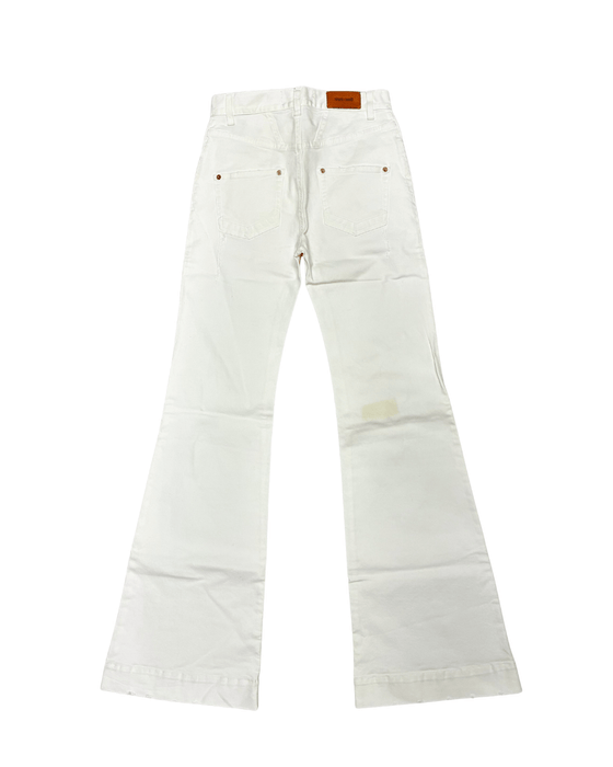Defective Roberto Cavalli White Flare Denim Jeans-IT 40