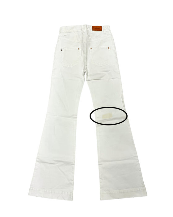 Defective Roberto Cavalli White Flare Denim Jeans-IT 40