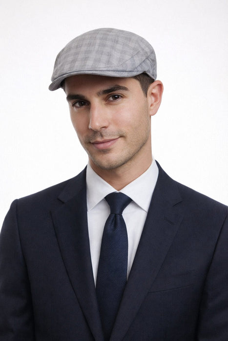 Dolce & Gabbana Grey Fine Plaid Flat Cap-58