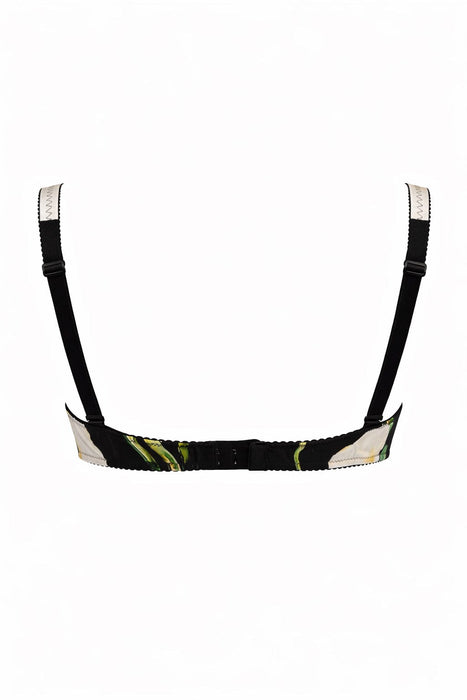 Dolce & Gabbana Green Floral & Black Lace Underwire Bra-34A