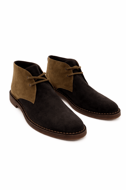 DANIELA FARGION Brown Suede Reinforced Lace Up Ankle Boots-