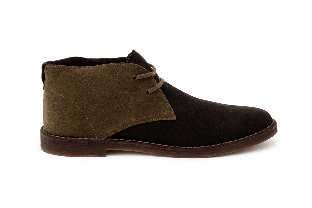 DANIELA FARGION Brown Suede Reinforced Lace Up Ankle Boots-