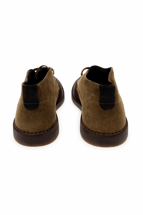 DANIELA FARGION Brown Suede Reinforced Lace Up Ankle Boots-