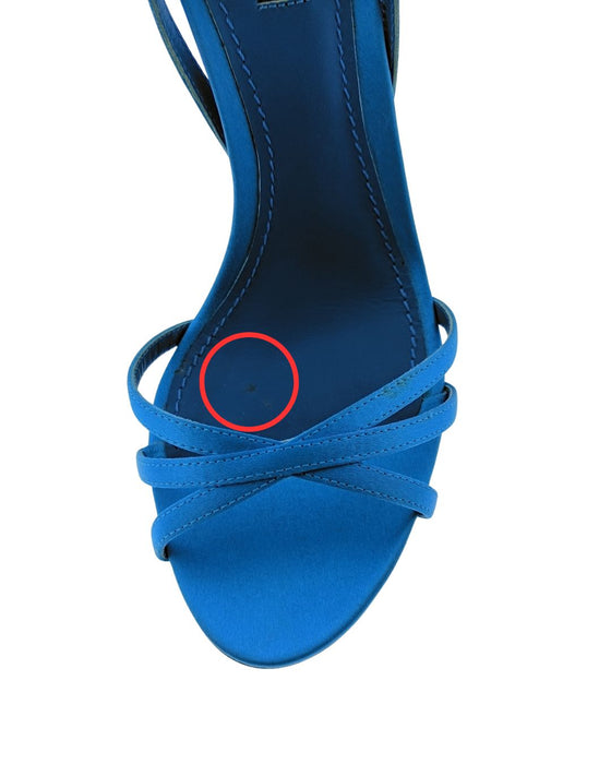 Defective Dolce & Gabbana Blue Embellished Stiletto Sandals-EU36.5