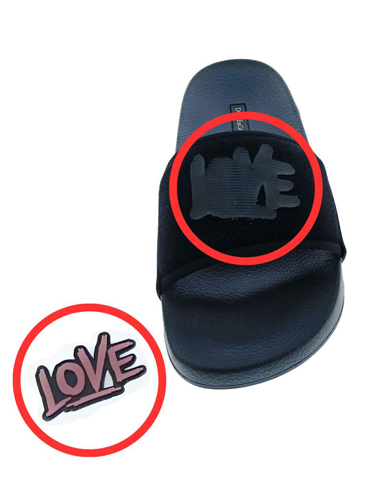 Dolce & Gabbana Black Pink Velcro DG Love Pool Slide-36