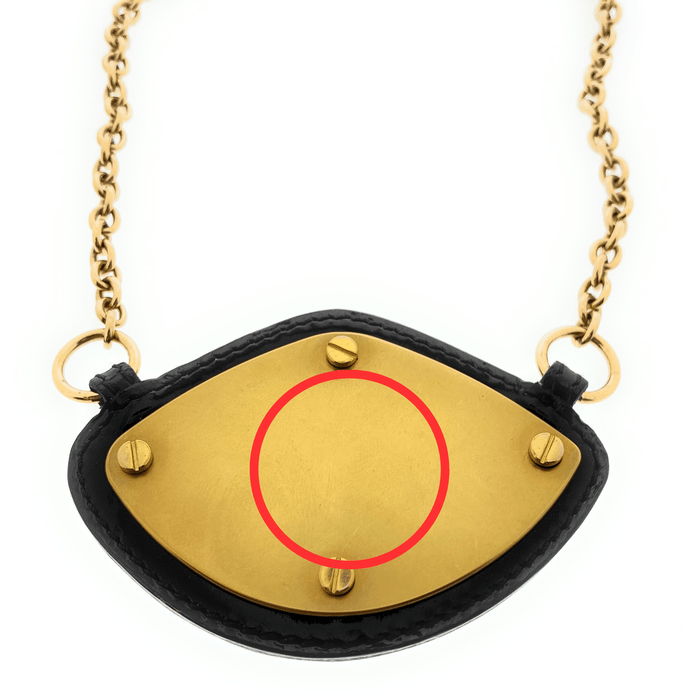 Defective Miu Miu Gold Plated Black Leather Necklace