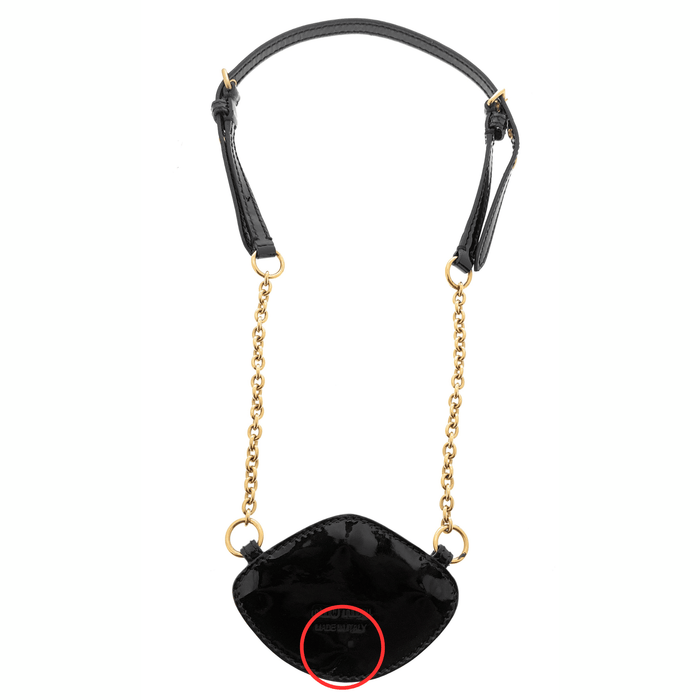 Defective Miu Miu Gold Plated Black Leather Necklace