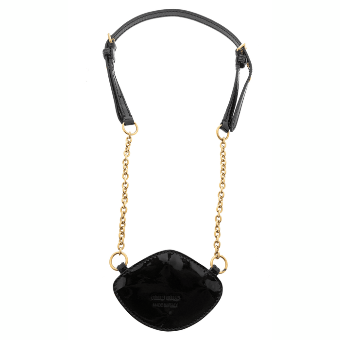 Defective Miu Miu Gold Plated Black Leather Necklace