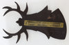 Miu Miu Tan Leather Deer Crest Brooch Pin-One Size