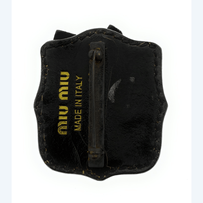 Defective Miu Miu Studded Leather Brooch Pin