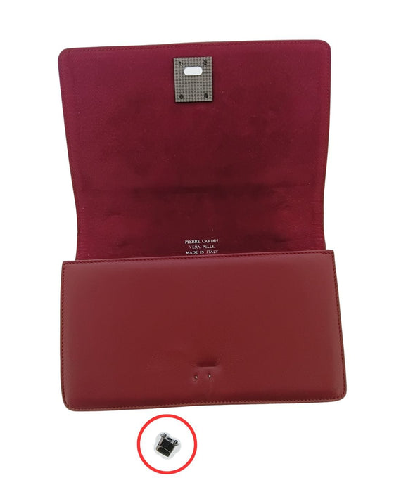 Defective Pierre Cardin Burgundy Leather Small Structured Shoulder Bag