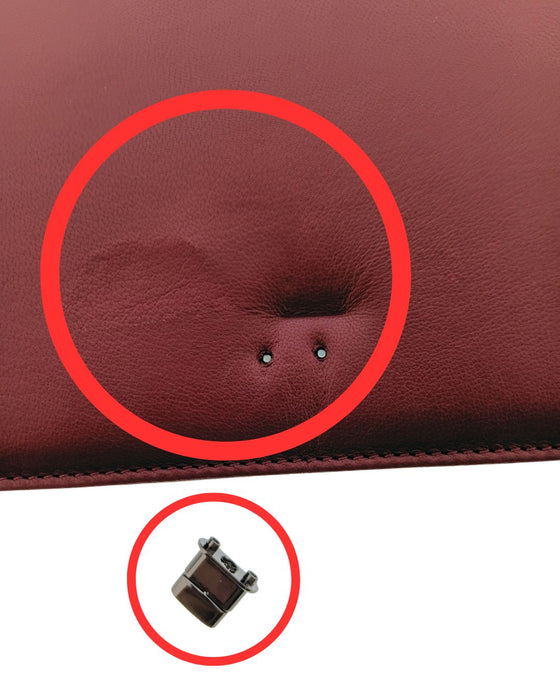 Defective Pierre Cardin Burgundy Leather Small Structured Shoulder Bag