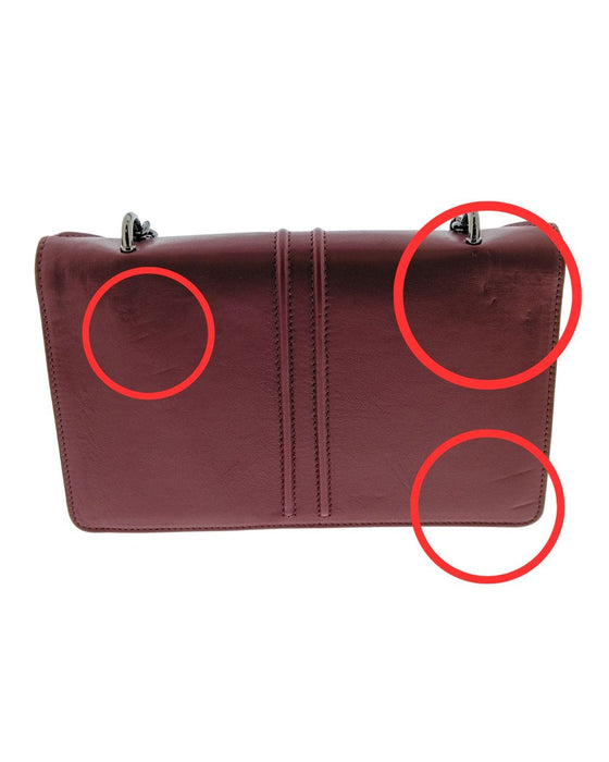 Defective Pierre Cardin Burgundy Leather Small Structured Shoulder Bag